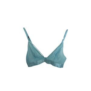 ThirdLove Bralette Womens Medium Blue Topaz Modern Mesh Triangle Wireless Lace